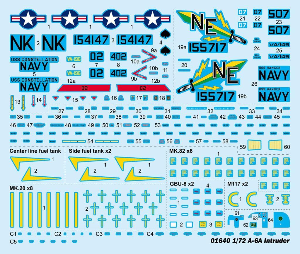 Trumpeter Intruder Plastic Model 01640 1/72 A-6A