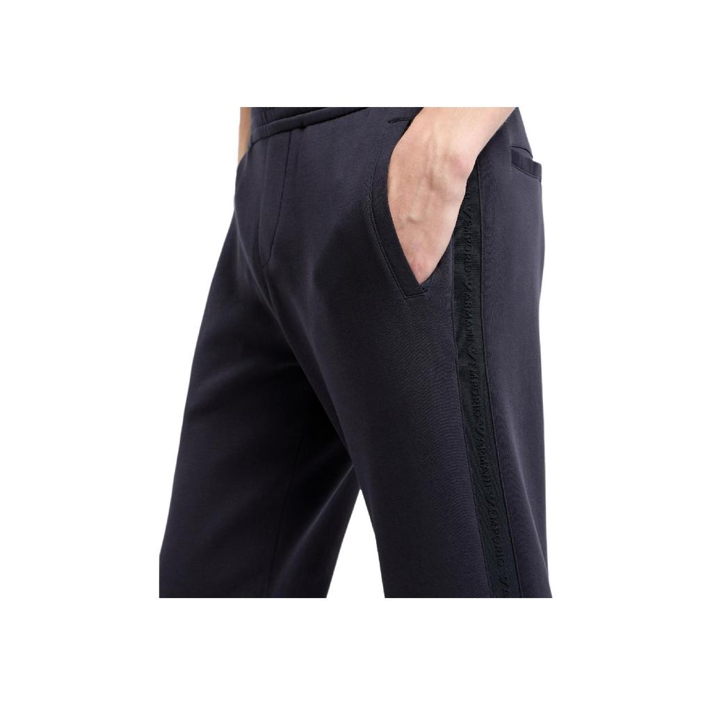 Emporio Armani Solid Color Elastic Waistband Tapered Knit Joggers Men Bottoms Navy-Blue 6D1PK3-1JHSZ-0920