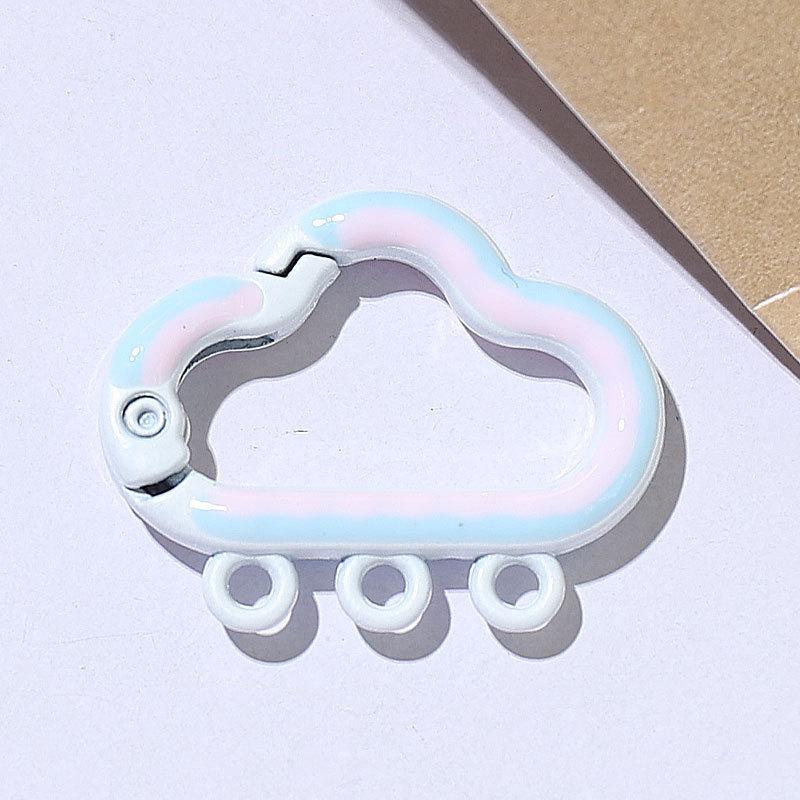 Colorful Cloud Spring Buckle Pendant Keyring - DIY Jewelry Accessory