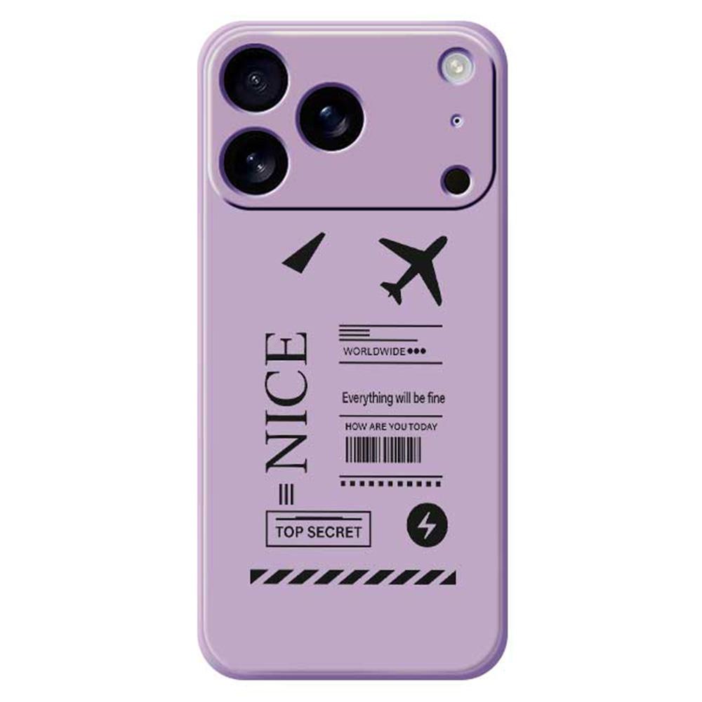For iPhone 17 Pro Max Case Boarding Ticket Pattern Printing Straight Edge TPU Phone Back Cover