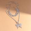Trendy Butterfly Pendant Rhinestone Fashion Collars Necklace Bling Necklace  Necklace for Women