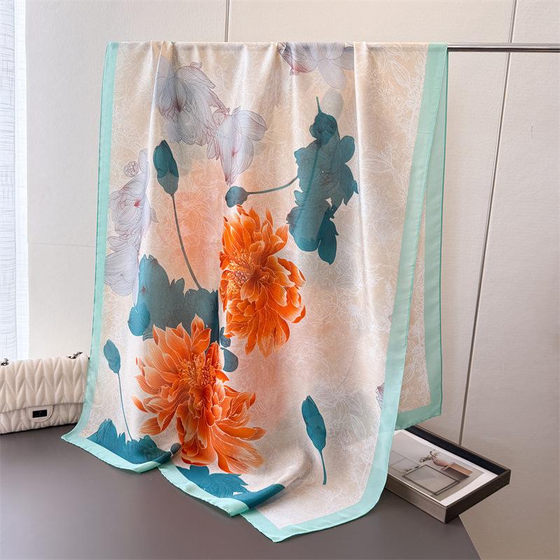 Luxury Brand Woman Scarf Muslim Hijab High Quality Ladies Shawl Headband Flower Paisley Scarf for Women Beach Silk Scarf Bandana