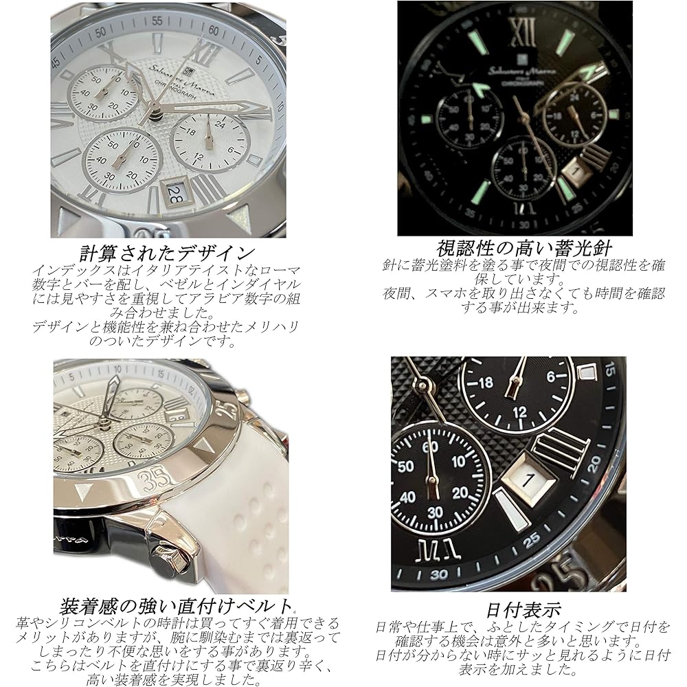 Salvatore Marra Men's Chronograph Analog Quartz Watch Black Business Style Limited Edition