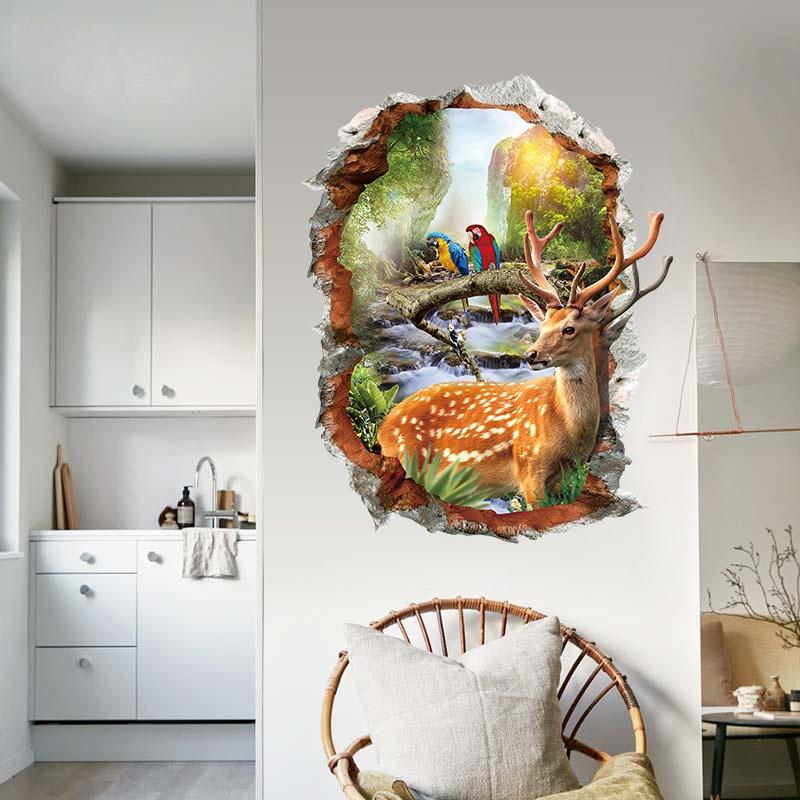 Deer 3D Removable Wall Sticker Wall Home Glass Window Decoration