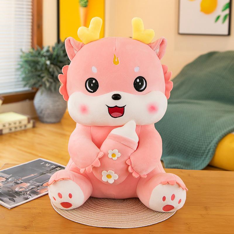 Dragon Plush Toy New Year Gift Bottle Dragon Custom Logo Options Soft Pp Cotton**