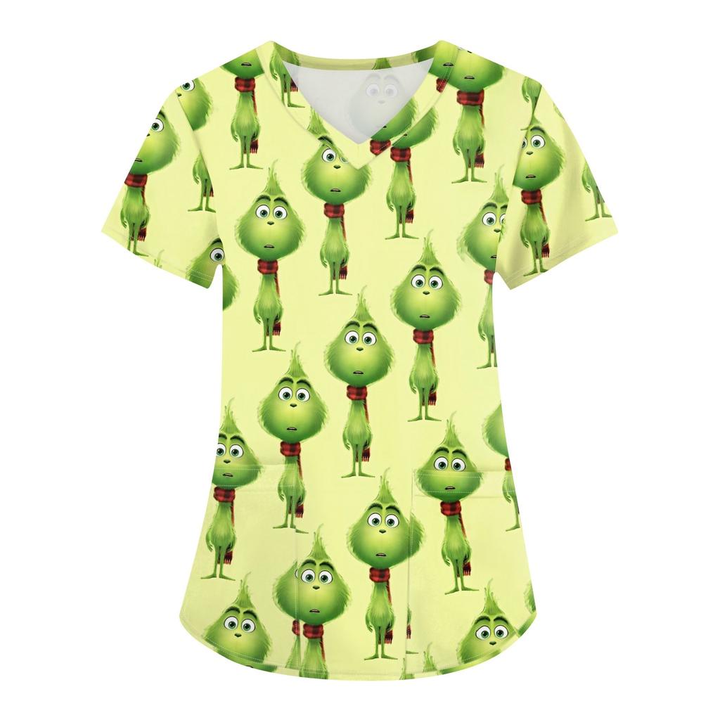 Dámská vánoční pracovní uniforma pracovní uniforma s výstřihem do V a kapsou ochranná pracovní uniforma