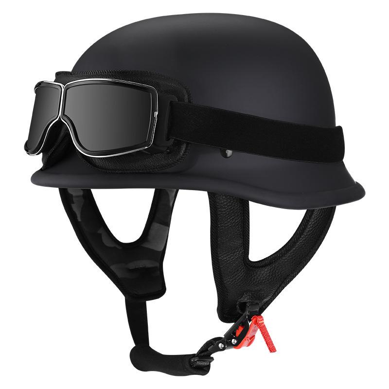 German-Style Motorcycle & Electric Scooter Safety Helmet for Men & Women - Skull Cap Design
