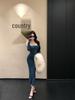2025 Winter Off-Shoulder Two-Tone Dress: Slimming, Sexy, Elegant & Backless with Inner Camisole for Women