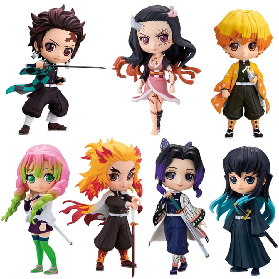 Q-Version Dämonentöter Charakter Küchentür You Bean Ganlu Tempel Glas Handgemachtes PVC Modell Schreibtischdekoration Anime Peripherie