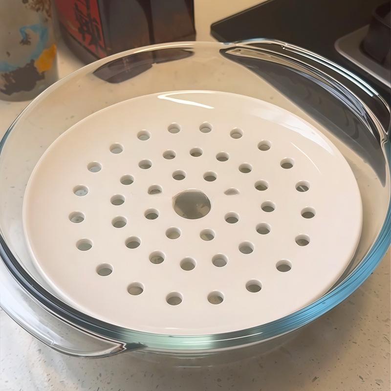 Multipurpose Ceramic Steamer Plate: Dumplings, Seafood, Fruit, and More