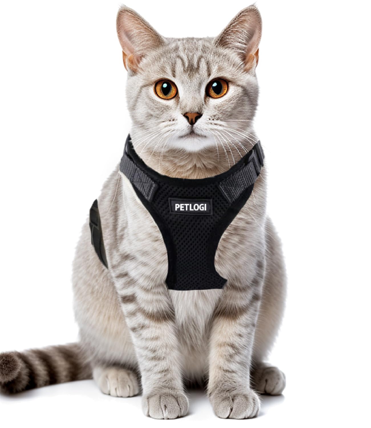 

Cat No For Soft Chest Adjustable Breathable For Small Dogs Harness, Slipping, Lead, Walks, Outings, Vest, Pad, Lightweight, Size, Mesh, Cats, Kittens, чёрный