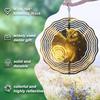 Golden Magic Owl Wind Chime 3D Visual Hanging Outdoor Bird Deterrent Rotating 360 Degree for Garden Patio Wedding Decor No Electricity