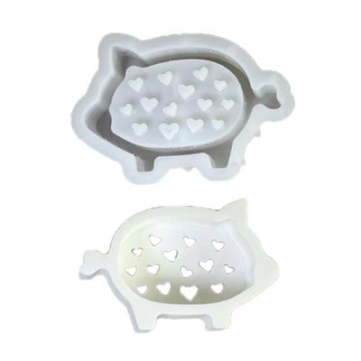 Lovely Pig Silicone Mould Featuring Irregular Heart Hollow Out Designs for Personalize Decorations and Gift