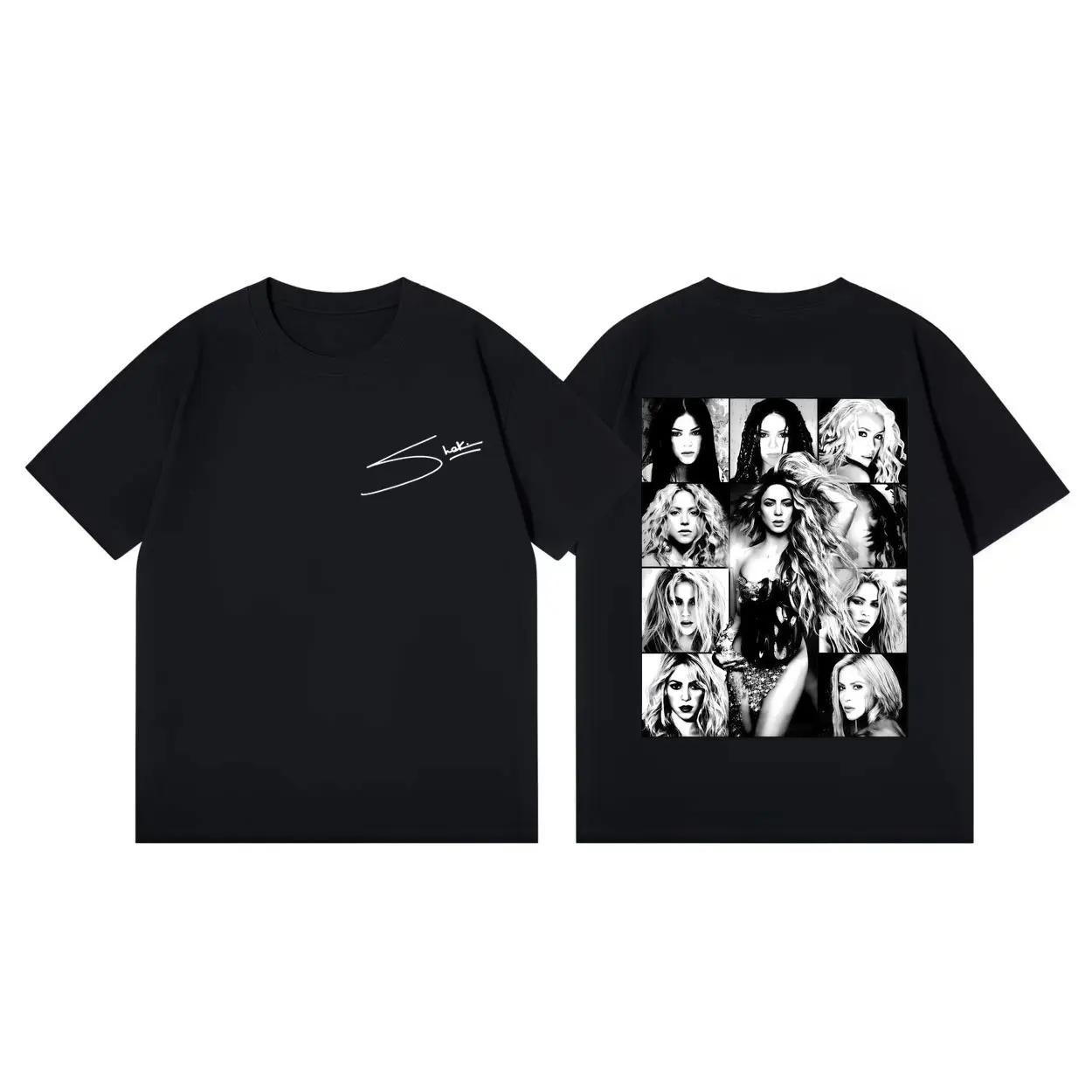 

High Quality Cotton Oversized T-shirt Singer Shakira World Tour 2026 Graphic T Shirts Unisex Women Fashion Trend Vintage T-shirts S