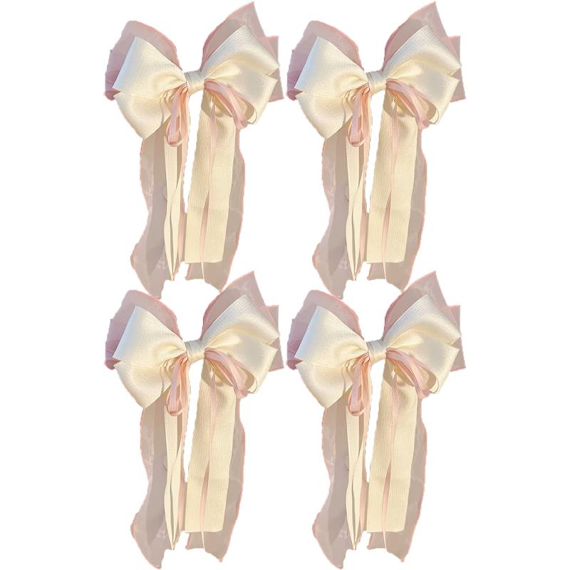 Streamer Bow Hair Clip Women Sweet Half-tie Hair Spring Clip Versatile Fashion Hair Accessories