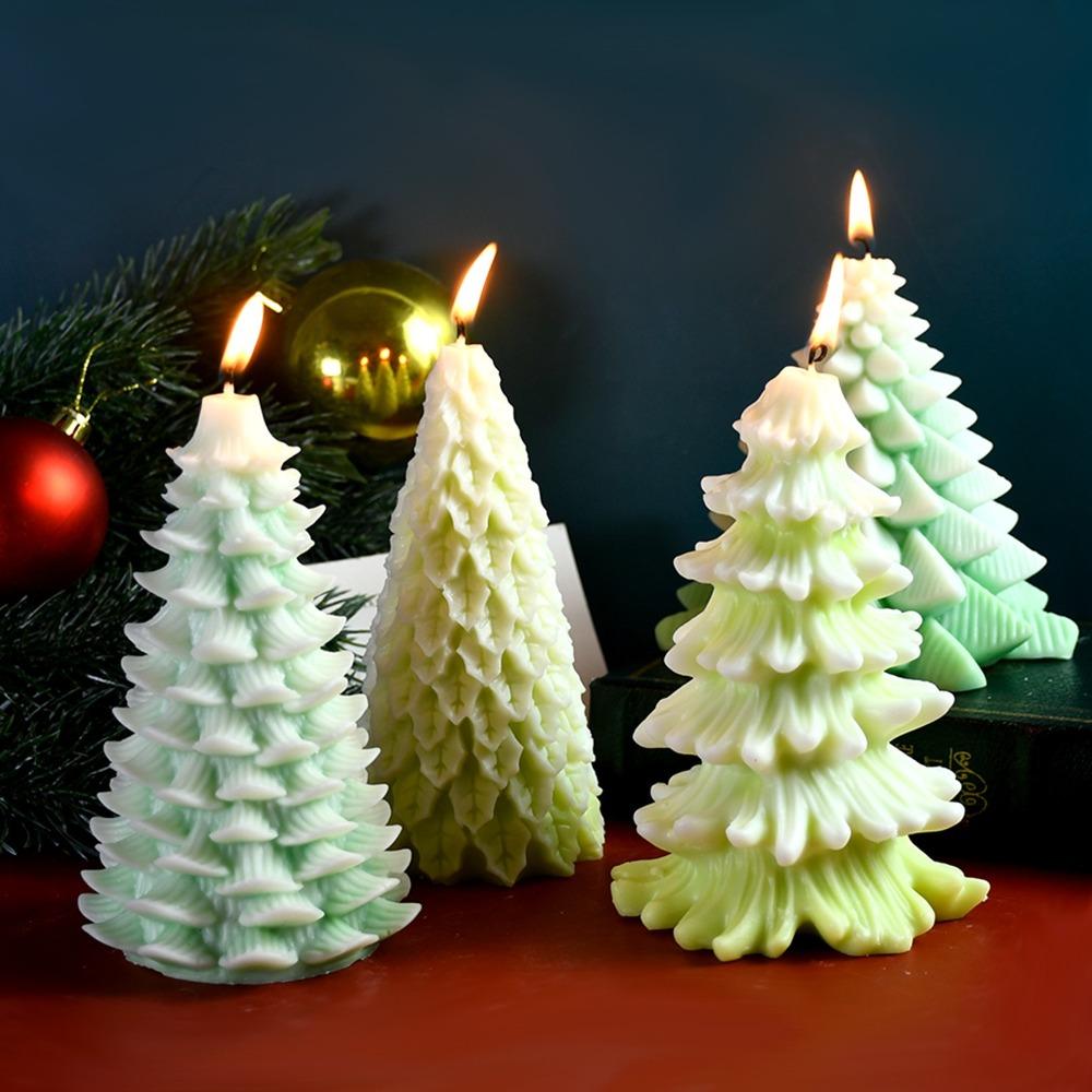 Silicone Candle Mold Tower Christmas Tree Soap Making Tools Resin Plaster Mold  Party Decoration
