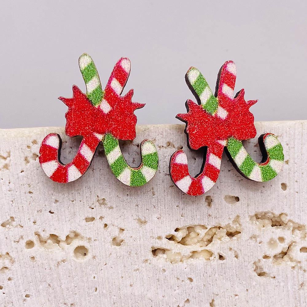 Christmas Stud Earrings: Reindeer, Tree, Snowman & Santa Designs - Wooden Holiday Gifts for Women