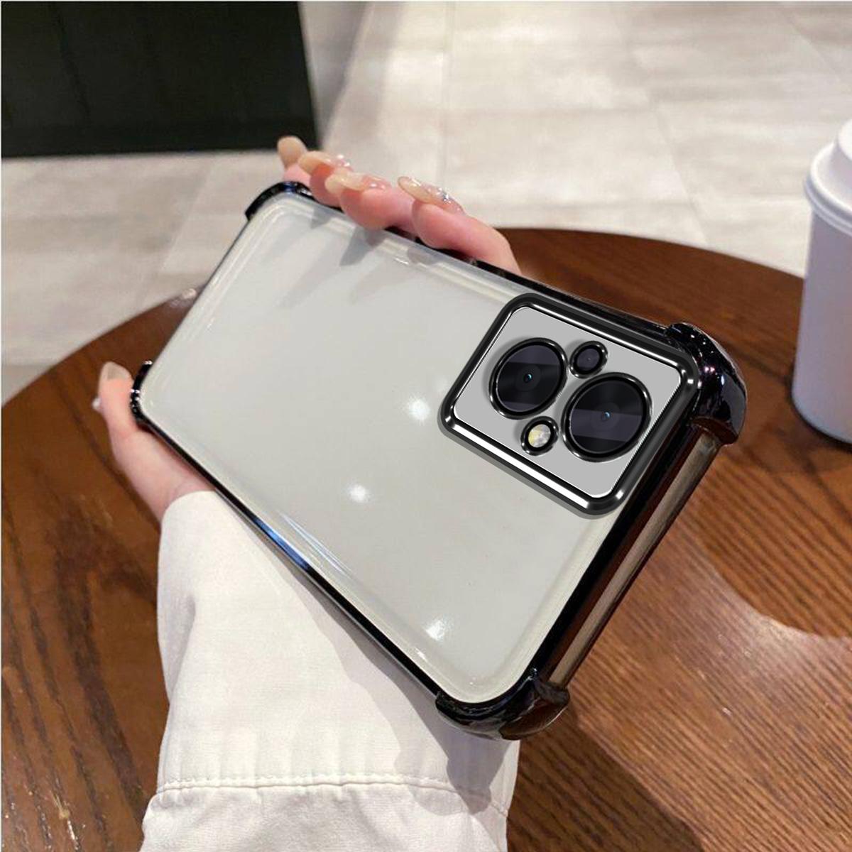 Case for OPPO Reno8 Z 5G,Reno7 Z 5G Electroplated Color Border Clear Phone Casing Cover Reno8 Z 5G чёрный