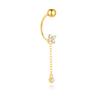 ROXI S925 Silver Petals Stud Earring Microinlaid Colorful Cubic Zirconia Chain Tassel Earrings For Women Dangle Earring