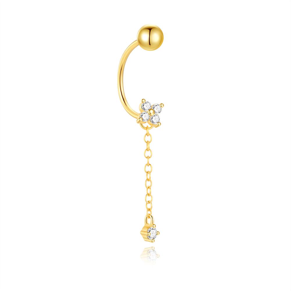 ROXI S925 Silver Petals Stud Earring Microinlaid Colorful Cubic Zirconia Chain Tassel Earrings For Women Dangle Earring