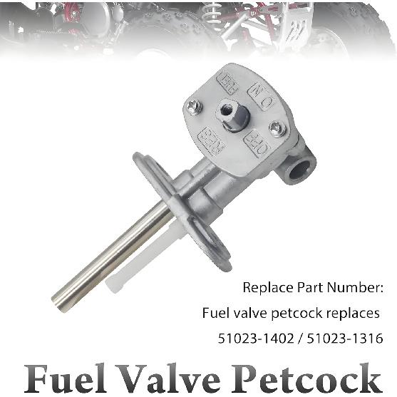Fuel Valve Petcock for Kawasaki Prairie 360 KVF360 2003-2013, Gas Tank Switch Valve Assy Lever 51023-1402 51023-1316