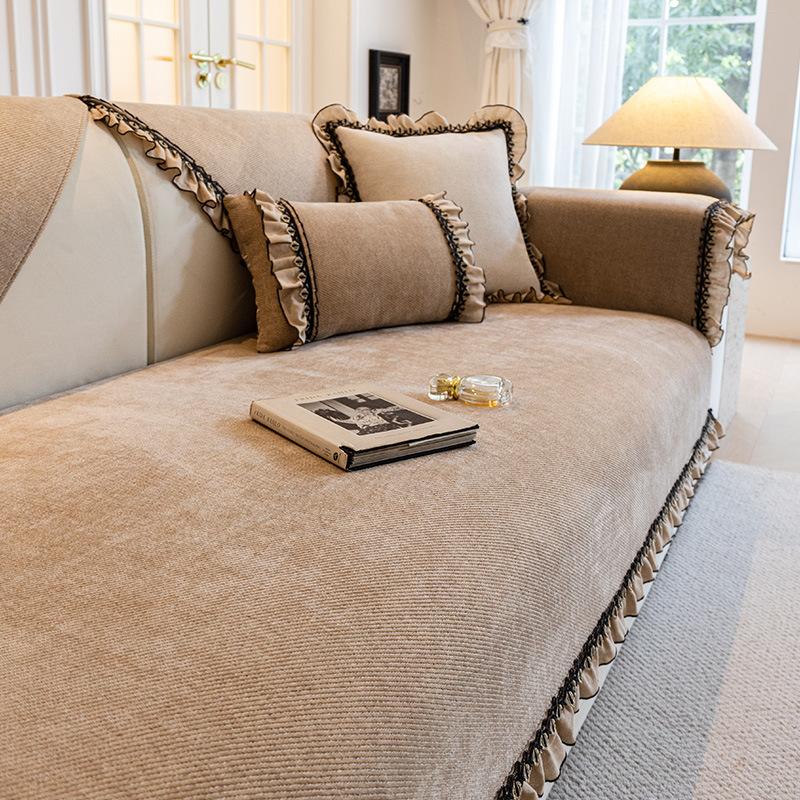 French Premium Sofa Cushion, All-Season Non-Slip Seat Cushion  New Chenille Sofa Cover Cover Cover Towel