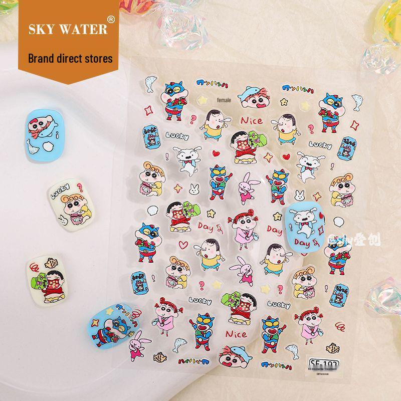 

3D Мультяшний Олівець Шін-чан Тримач для Ручок та Милий Наклейка для Манікюру - Водонепроникний Клей для DIY Crayon Shin-chan Cute Sticker [1 Sheet]