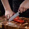 WXCOO Damascus Fruit Knife Household Chef Knife Laser Pattern for Cut Meat Vegetable Chopping Kitchen Knife Wooden Handle