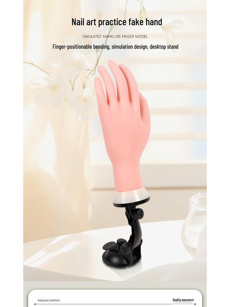 Bendable Nail Art Practice Hand with Adjustable Fingers