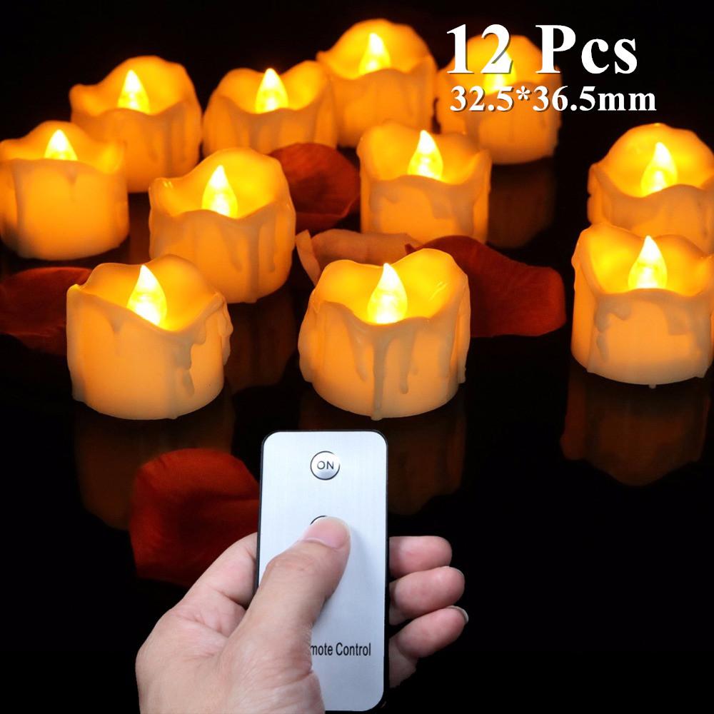 3/6/12Pcs Flameless LED Candles Tea Light Creative Lamp Battery Powered Home Wedding Birthday Party Decoration Lighting Dropship