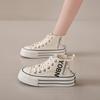 Spring Autumn Women Canvas Flat Shoes High Top Fashion Women Zipper Breathable Fabric Casual Canvas Sneakers Zapatos De Mujer
