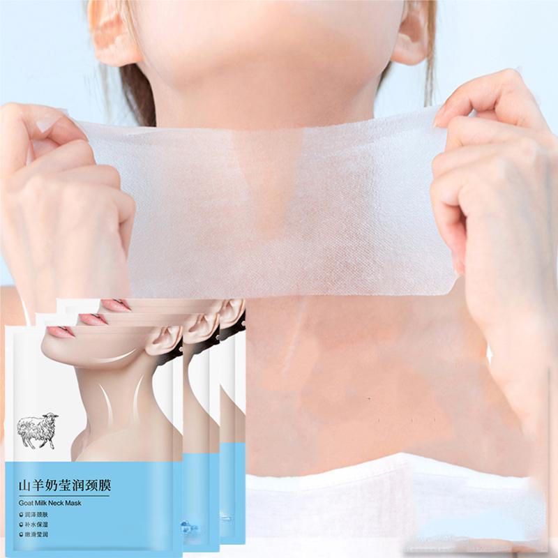 1/5/10 st Getmjölk Nackmask Kollagen Uppstramande Anti-Rynkle Whitening Anti-aging Mask Skönhet Fuktgivande Lift Uppstramande Nacke Hudvård