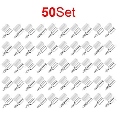 50/Pcs Set Cross Self-tapping Screw with Rubber Sleeve Laminate Support Home Wardrobe Cabinet Glass Hard Nonslip Partition Nails