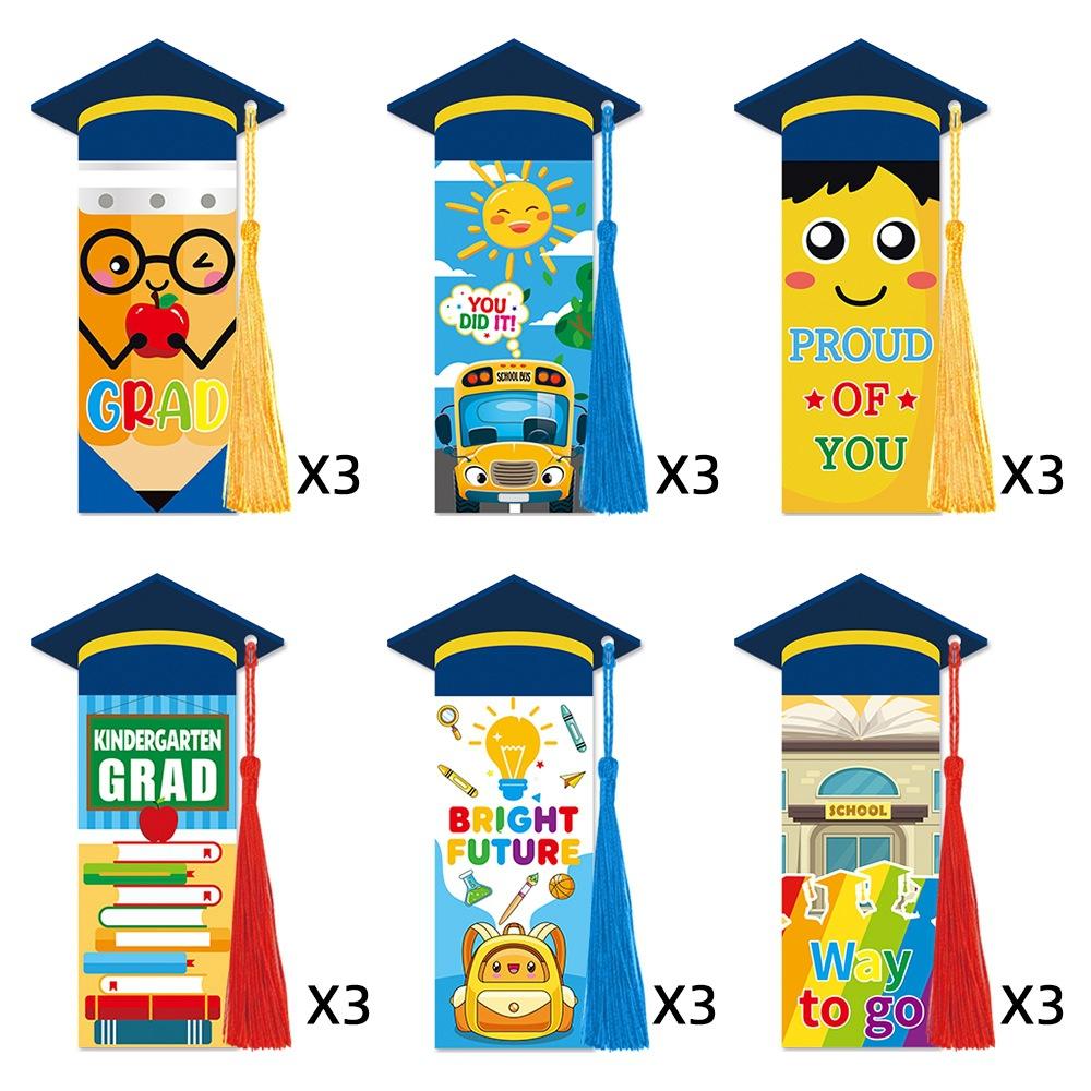 

Grad Cap Bookmark Friendly Paper Book Clip Cartoon Bookmark Soft Tassels Reading Page Marker For Teachers Classroom