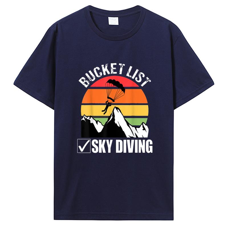 Funny Bucket List Sky Diving Vintage Skydiver Skydiving Parachute T Shirts Streetwear Short Sleeve Birthday Gifts Clothes Tees