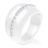 New Fashion Luxury Round Gem Stone Cubic Zirconia Ceramic Ring Statement Rings For Women Jewelry