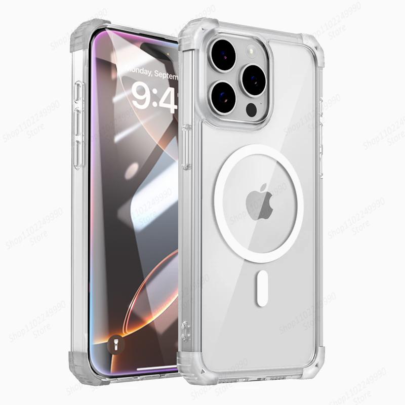 

Ударопрочные Магнитные Чехлы Для Телефона Для iPhone 16 14 13 12 11 15 Pro Max 14 15 16 Plus Для Magsafe Беспроводной Зарядки Защитная Крышка iPhone 16 Pro Max