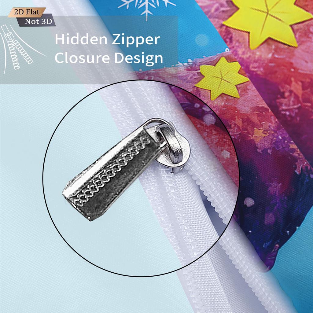 3pcs Merry Christmas Dwarf Printed Coreless Bedding Set with Multi Size Bedding Decoration Bedrooms Dormitories Machine Washable