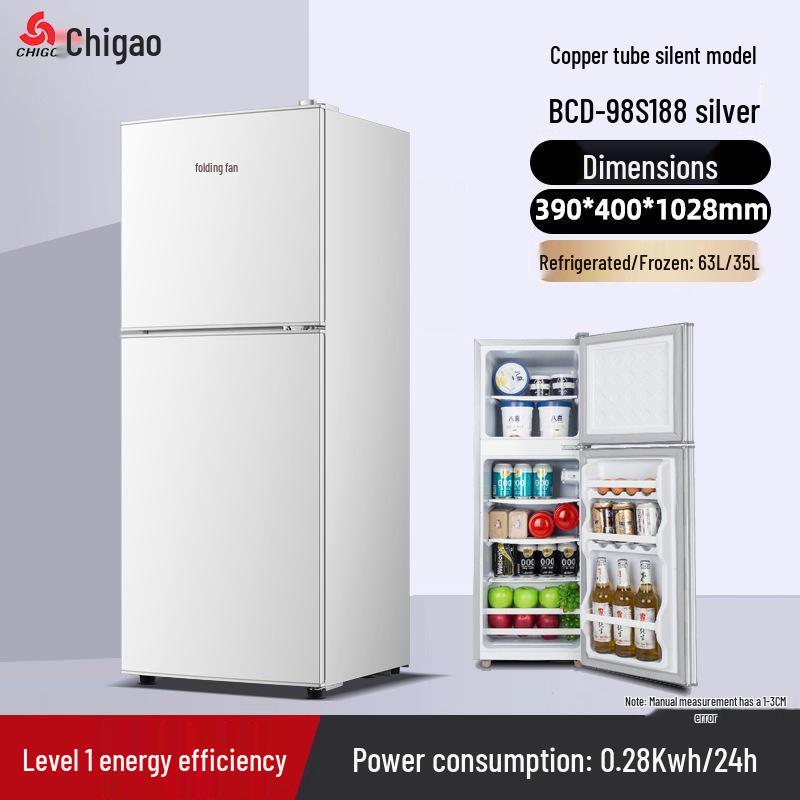 Mini Frigorifero a Doppia Porta ad Alta Efficienza Energetica di Prima Classe per Dormitori, Uffici e Piccoli Spazi