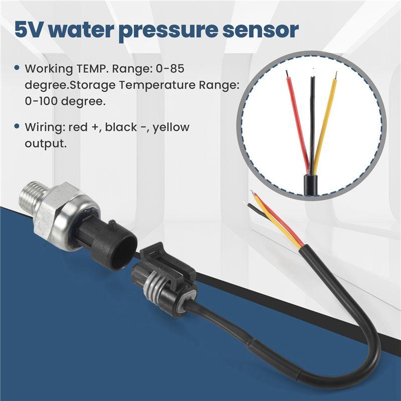 A22F-Pressure Transducer Sensor 5V 0-1.2Mpa Oil Fuel For Gas Water Air
