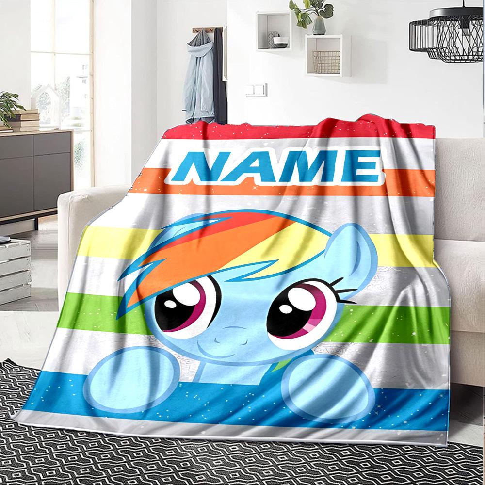 Customizable My Little Pony6 Throw Blanket – Personalized Name, All-Season Cozy Snug Blanket, Machine Washable, Personalized Blanket