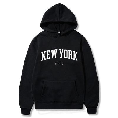 Sweat à capuche pour homme et femme, style New York, USA, ville, mode, lettres imprimées, graphique, ample, décontracté, Harajuku, vêtements de sport