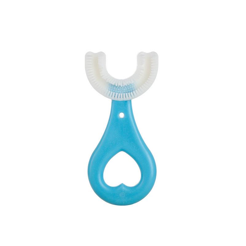 "U-Shaped Silicone Toothbrush & Toothpaste Set for Kids Ages 2-12"