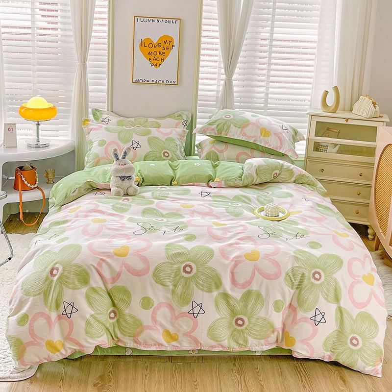 Four-piece Quilt Cover Household Bedding Student Single Three-piece Set Nordic Simple Style Quilt Cover Quilt Sheet