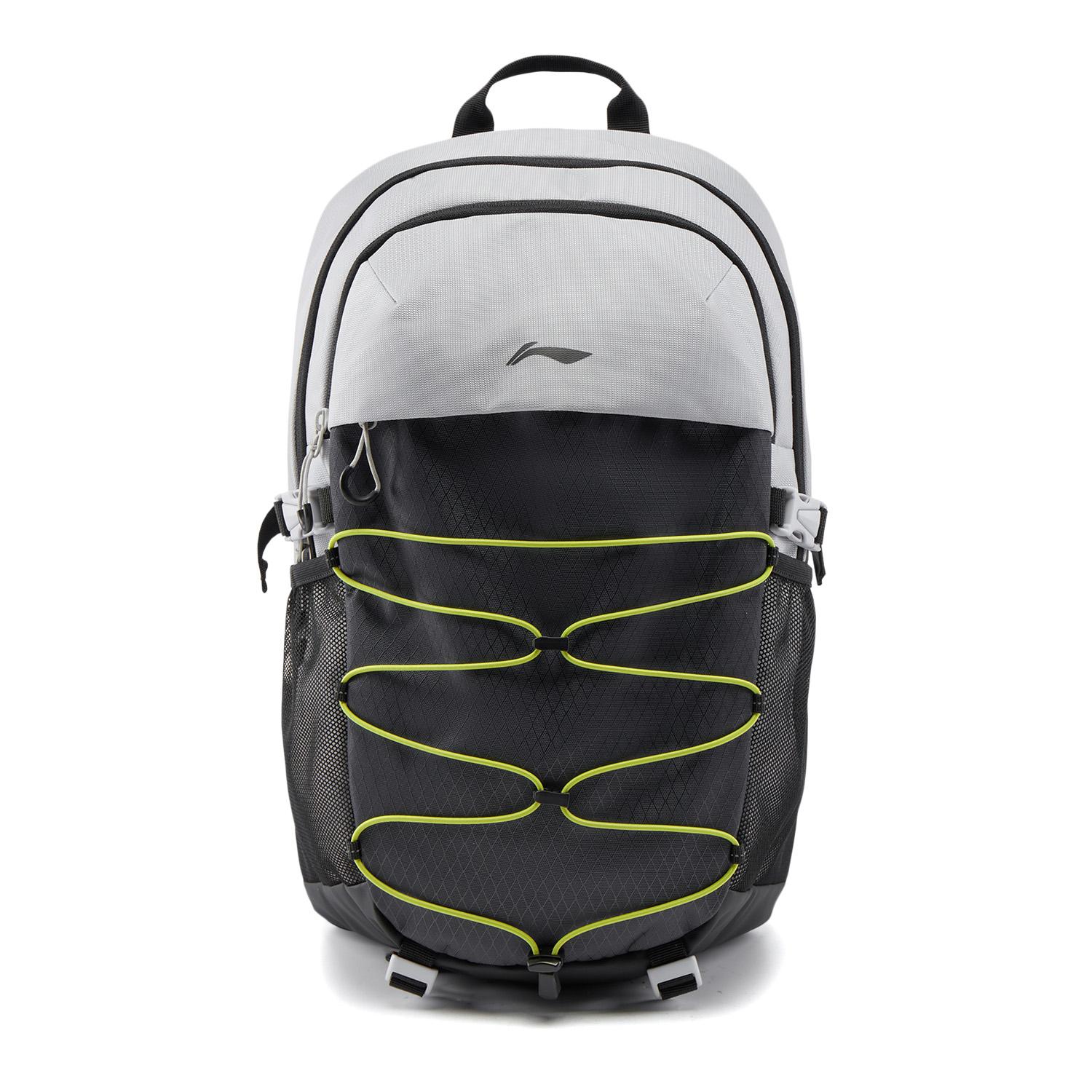Li Ning Sports Life Collection Polyester Backpack Regular Unisex Gray Black ABSV323-2 290*170*480mm