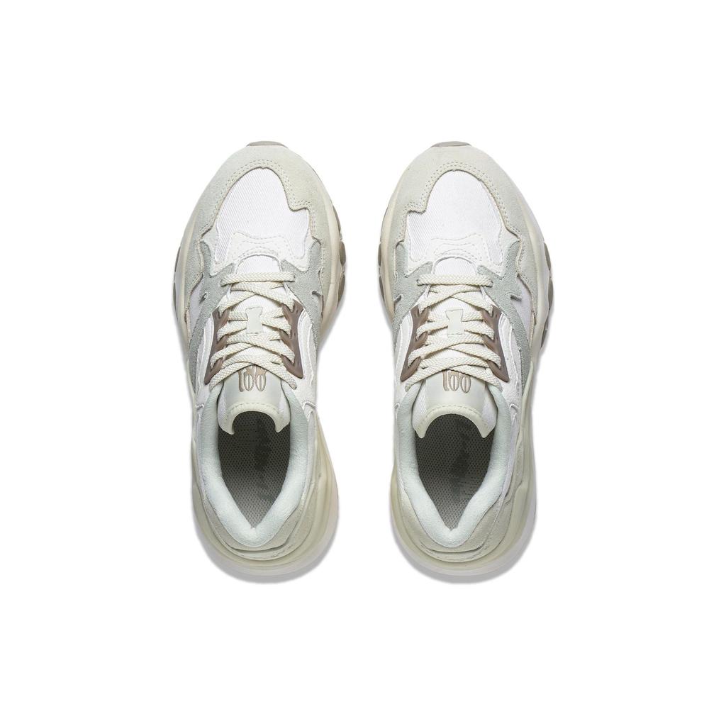 Li Ning 001 Mountain And Sea Comfortable Non-Slip Low-Top Running Shoes Women sneaker Off-White Light-Tea-Green AZGT074-1