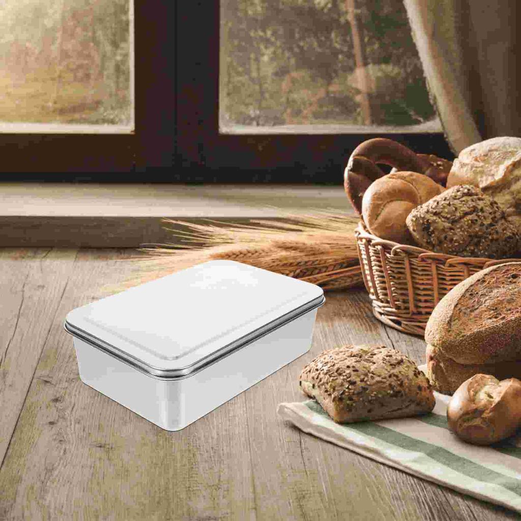 Tavă de copt acoperită, tavă dreptunghiulară pentru tort, forme metalice pentru plăcintă, prăjituri, cuptor cu pâine, cu capac