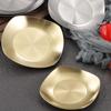 Square Stainless Steel Seasoning Dish  Korean Barbecue   Pickle Bone Dish Brushed Metal Mirror Plate Storage Tray