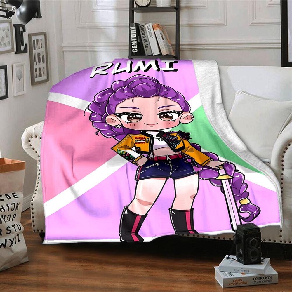 1pc KPop Demon Hunters RUMI1 Blanket, Gift, for Men and Women, Soft Blanket, Good for Sofa Bed Couch Travel, Lightweight Flannel Blanket