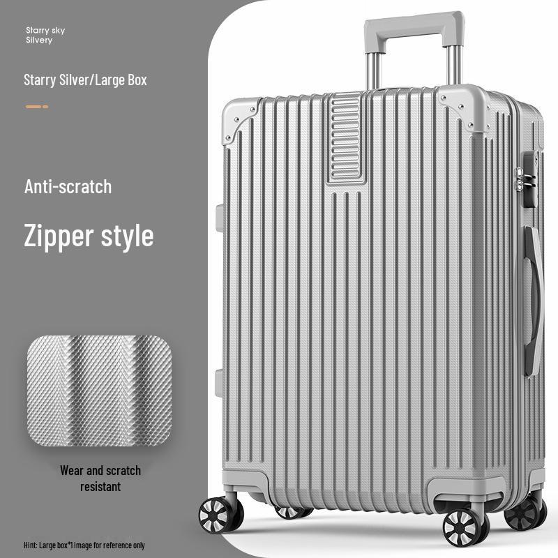 32-Inch Large Capacity Trolley Suitcase with Universal Wheels - Durable Leather Design for Men and Women